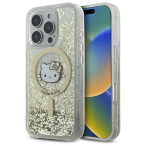 Hello Kitty Liquid Glitter Fever MagSafe Case for iPhone 16 Pro Max - Goldeng