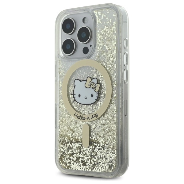 Hello Kitty Liquid Glitter Fever MagSafe Case for iPhone 16 Pro Max - Goldeng