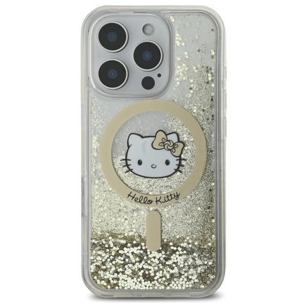 Hello Kitty Liquid Glitter Fever MagSafe Case for iPhone 16 Pro Max - Goldeng