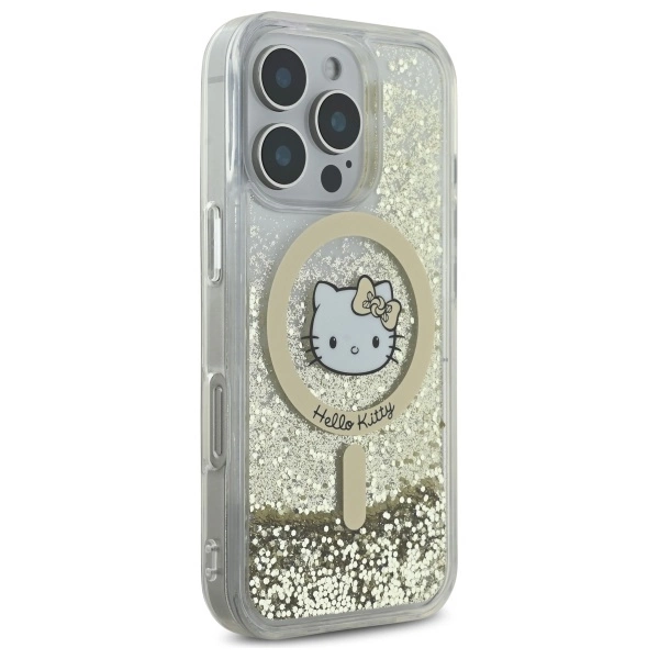 Hello Kitty Liquid Glitter Fever MagSafe Case for iPhone 16 Pro Max - Goldeng