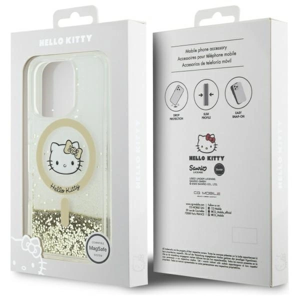 Hello Kitty Liquid Glitter Fever MagSafe Case for iPhone 16 Pro Max - Goldeng