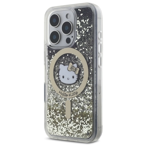 Hello Kitty Liquid Glitter Fever MagSafe Case for iPhone 16 Pro Max - Goldeng