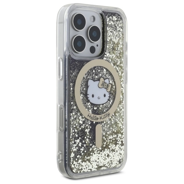 Hello Kitty Liquid Glitter Fever MagSafe Case for iPhone 16 Pro Max - Goldeng