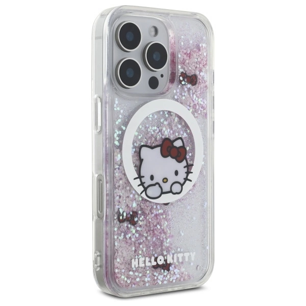Hello Kitty Liquid Glitter Sweet Kitty Bows MagSafe Case for iPhone 16 Pro Max - Whiteeng