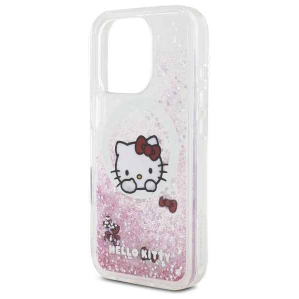 Hello Kitty Liquid Glitter Sweet Kitty Bows MagSafe Case for iPhone 16 Pro Max - Whiteeng