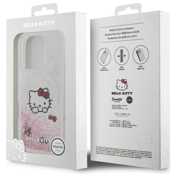 Hello Kitty Liquid Glitter Sweet Kitty Bows MagSafe Case for iPhone 16 Pro Max - Whiteeng
