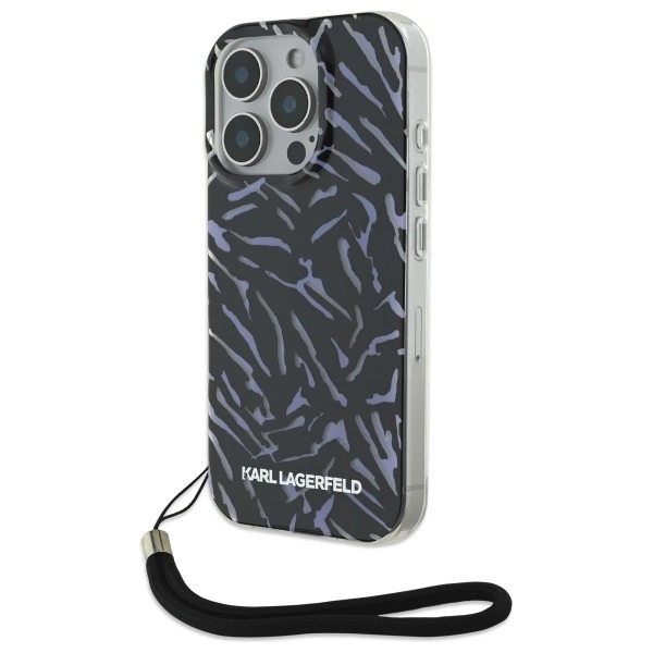Karl Lagerfeld Zebra With Cord iPhone 16 Pro Case - Purpleeng