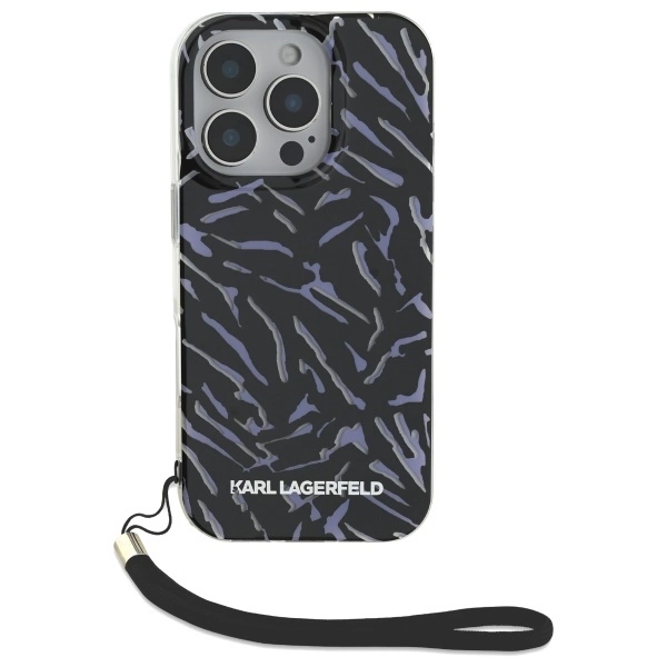 Karl Lagerfeld Zebra With Cord iPhone 16 Pro Case - Purpleeng