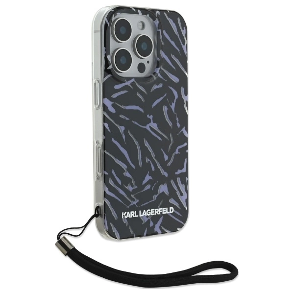 Karl Lagerfeld Zebra With Cord iPhone 16 Pro Case - Purpleeng