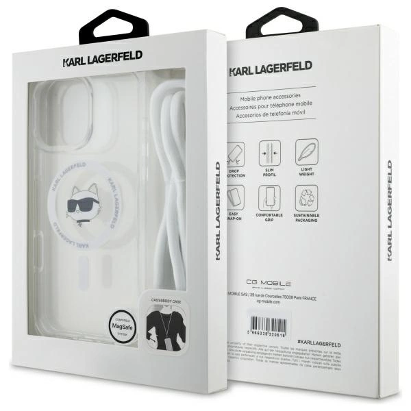 Karl Lagerfeld IML Choupette Head & Cord Magsafe iPhone 16 Pro Case - Cleareng