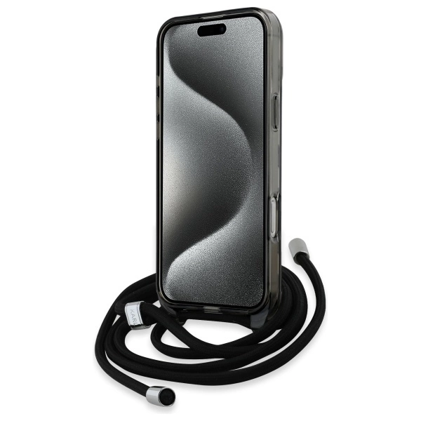Karl Lagerfeld IML Crossbody Monogram Karl & Choupette Head MagSafe Case for iPhone 16 Pro - Blackeng