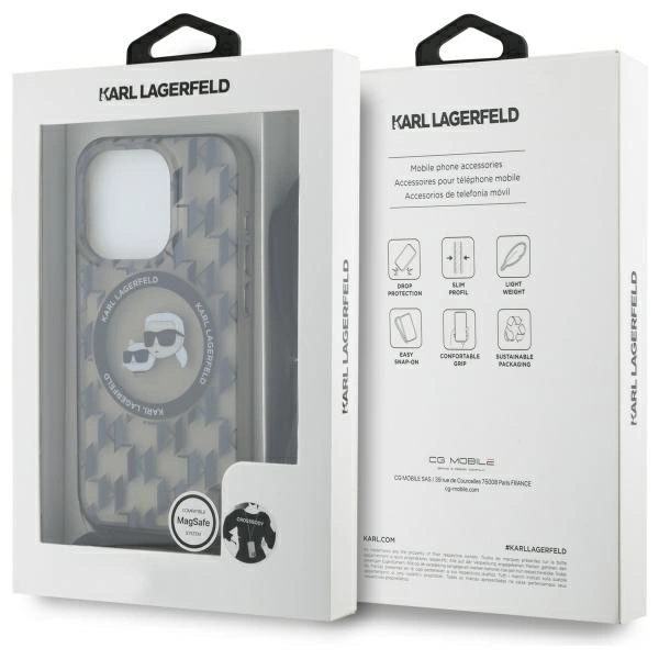 Karl Lagerfeld IML Crossbody Monogram Karl & Choupette Head MagSafe Case for iPhone 16 Pro - Blackeng