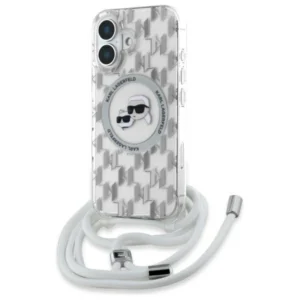Karl Lagerfeld IML Crossbody Monogram Karl & Choupette Head MagSafe iPhone 16 Case - Cleareng