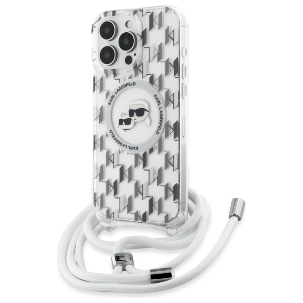 Karl Lagerfeld IML Crossbody Monogram Karl & Choupette Head MagSafe Case for iPhone 16 Pro Max - Cleareng