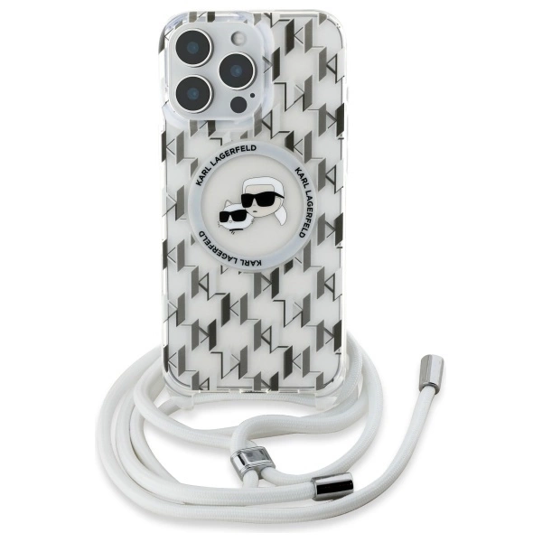 Karl Lagerfeld IML Crossbody Monogram Karl & Choupette Head MagSafe Case for iPhone 16 Pro Max - Cleareng