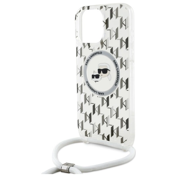Karl Lagerfeld IML Crossbody Monogram Karl & Choupette Head MagSafe Case for iPhone 16 Pro Max - Cleareng