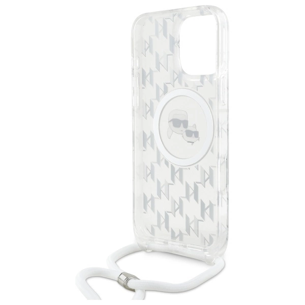 Karl Lagerfeld IML Crossbody Monogram Karl & Choupette Head MagSafe Case for iPhone 16 Pro Max - Cleareng