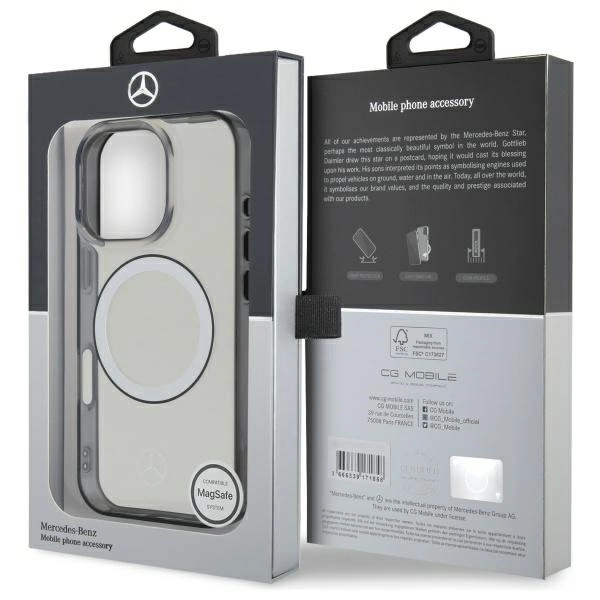 Mercedes Printed Logo MagSafe Case for iPhone 16 Pro Max - Cleareng