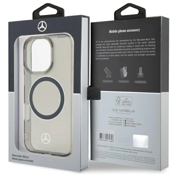 Mercedes Silver Ring MagSafe iPhone 16 Pro Max Case - Blackeng