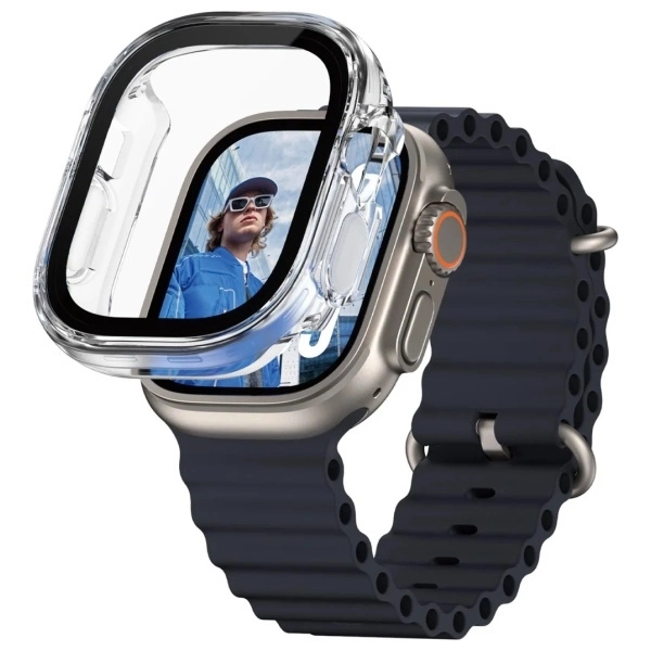 182077_2 PanzerGlass Snappie Full Body Tempered Glass for Apple Watch Ultra 2 - Cleareng