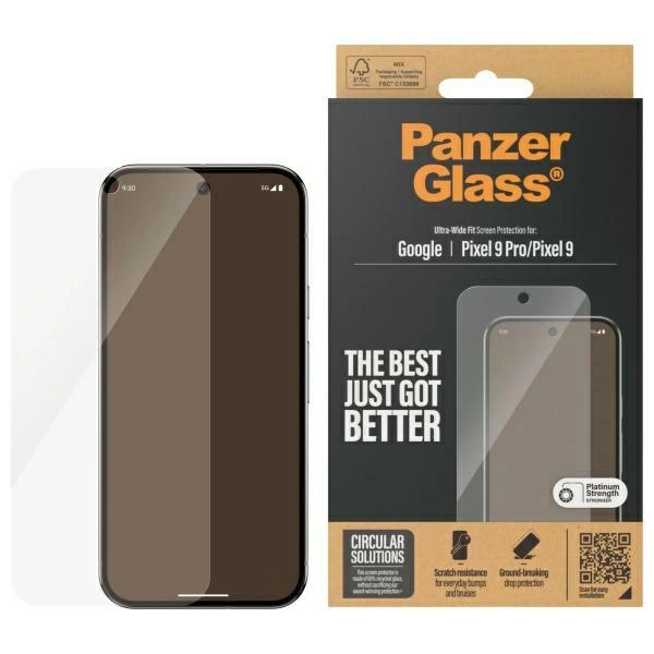 PanzerGlass Ultra-Wide Fit Screen Protection Tempered Glass for Google Pixel 9 / 9 Pro - Cleareng