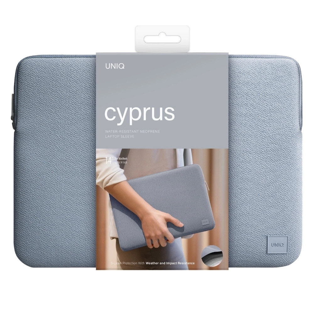 Uniq neoprene laptop sleeve 14" Cyprus Water-Resistant case - blueeng
