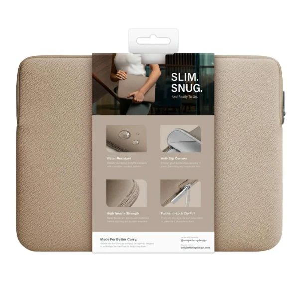Uniq neoprene laptop Sleeve 14" Cyprus Water-Resistant - browneng