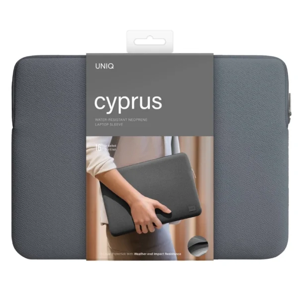 Uniq neoprene laptop Sleeve 16" Cyprus Water-Resistant - grayeng