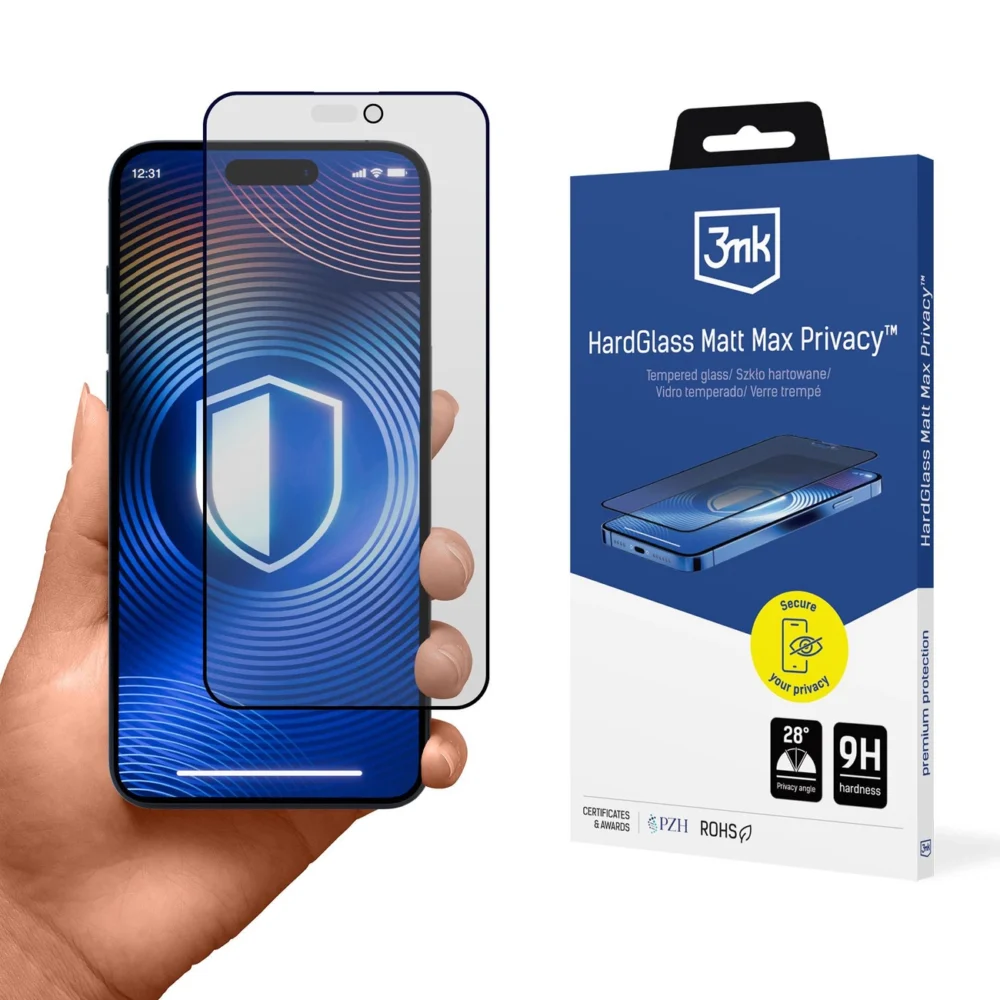 Tempered Glass 3mk Hardglass Matt Max Privacy for Apple iPhone 15 Proeng