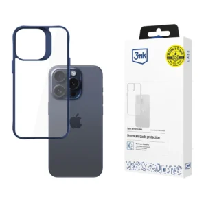 3mk Satin Armor Case+ Blue for Apple iPhone 15 Pro Max - Transparenteng