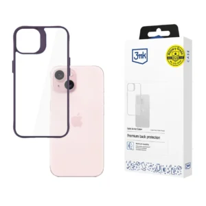 3mk Satin Armor Case+ Purple for Apple iPhone 15 - transparenteng