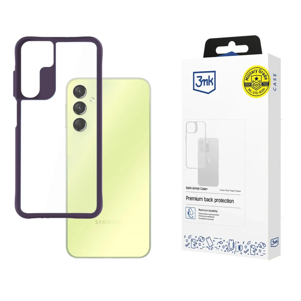 3mk Satin Armor Case+ Purple for Samsung Galaxy A25 5G - transparenteng
