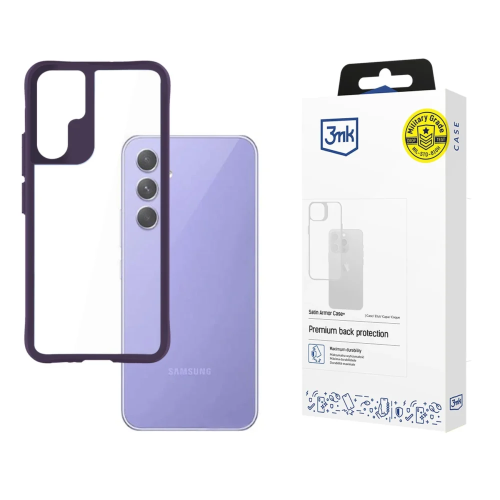 3mk Satin Armor Case+ Purple for Samsung Galaxy A54 5G - transparenteng
