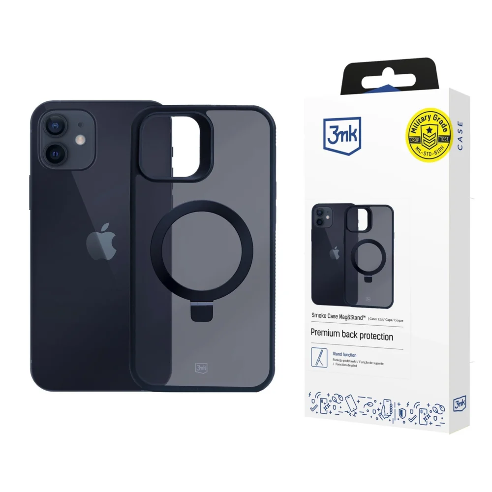 3mk Smoke Case Mag&Stand for Apple iPhone 12/12 pro - blackeng