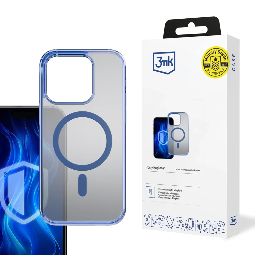 3mk Frosty MagCase Blue Case for Apple iPhone 16 Pro Max - Transparenteng