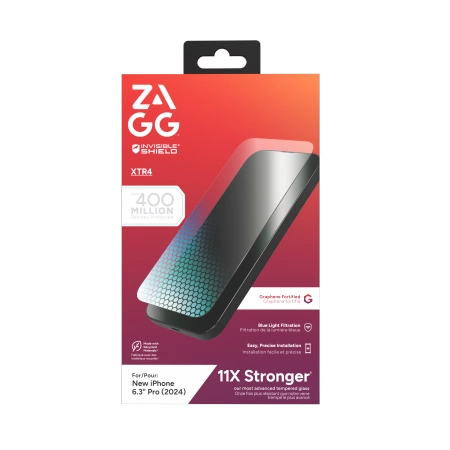 182485_1 ZAGG InvisibleShield Glass XTR4 Graphene Screen Protector with Blue Light Filter for iPhone 16 Proeng