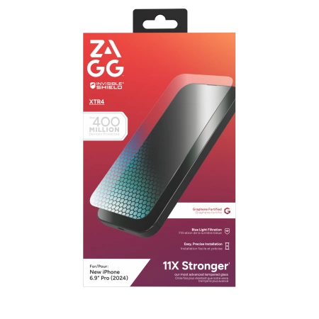 182486_1 ZAGG InvisibleShield Glass XTR4 Graphene Screen Protector with Blue Light Filter for iPhone 16 Pro Maxeng