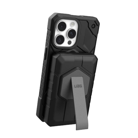 182487_3 UAG Rugged 10K Powerbank - 10000 mAh with stand, 10W wireless charging, MagSafe compatible, cable included - blackeng