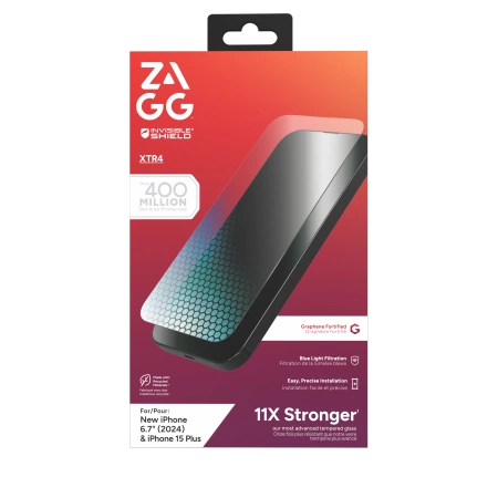 182492_1 ZAGG InvisibleShield Glass XTR4 Graphene Protective Glass with Blue Light Filter for iPhone 15 Plus / 16 Pluseng