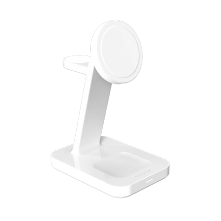 182496_1 ZAGG Mophie Snap+ 3-in-1 Qi2 Wireless Charger Stand for Three Devices Compatible with MagSafe and Qi2 - Whiteeng