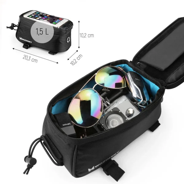 Wozinsky phone bag for bike frame on the frame phone cover for 6.5 inch 1.5L black (WBB2BK)eng