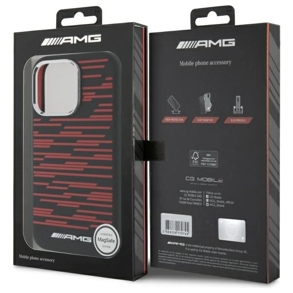 AMG Silicone Graphics MagSafe case for iPhone 16 Pro - blackeng
