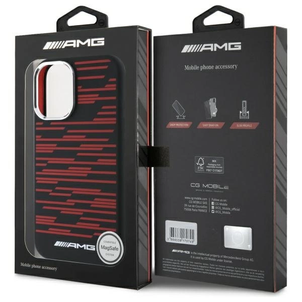 AMG Silicone Graphics MagSafe case for iPhone 16 - blackeng