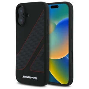 AMG Checkered Flag Pattern MagSafe iPhone 16 Case - Blackeng