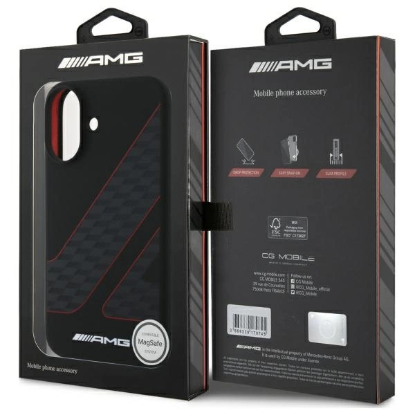 AMG Checkered Flag Pattern MagSafe iPhone 16 Case - Blackeng