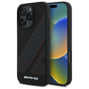 AMG Checkered Flag Pattern MagSafe Case for iPhone 16 Pro Max - Blackeng