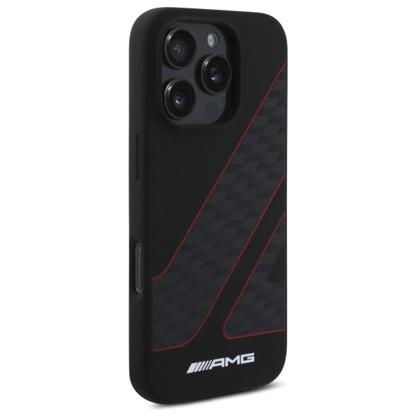 AMG Checkered Flag Pattern MagSafe Case for iPhone 16 Pro Max - Blackeng