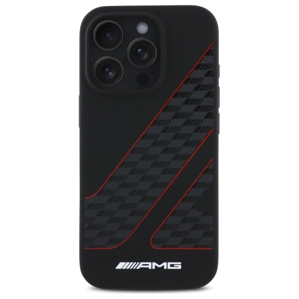 AMG Checkered Flag Pattern MagSafe Case for iPhone 16 Pro Max - Blackeng