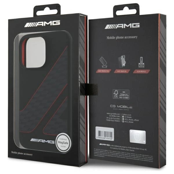 AMG Checkered Flag Pattern MagSafe Case for iPhone 16 Pro Max - Blackeng