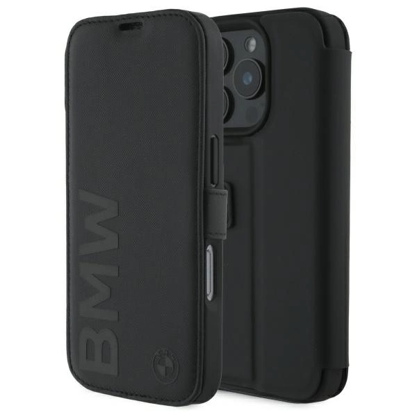 BMW Signature Leather Wordmark Case for iPhone 16 Pro - Blackeng